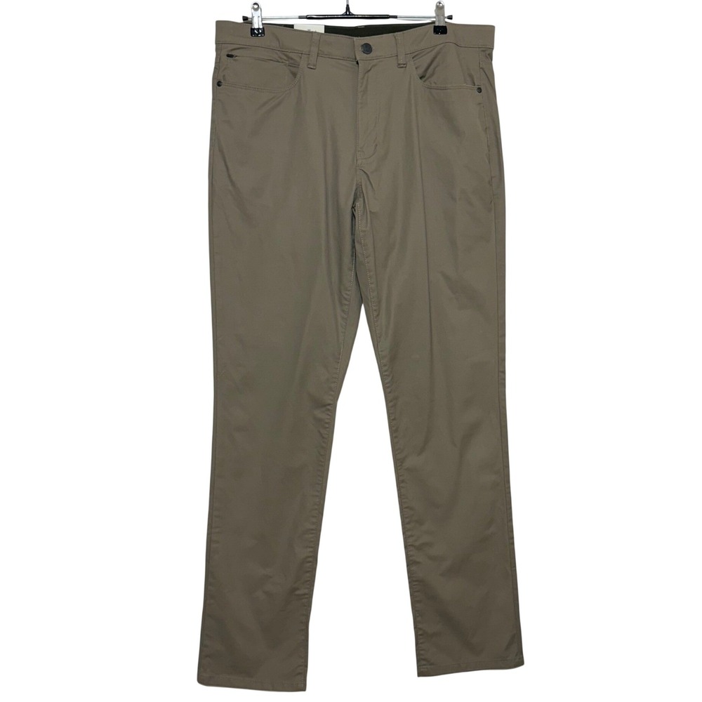 NEW English Laundry Pants Mens 36x34 Brown Midway Tech Stretch Straight Trouser